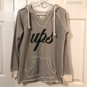 Blue 84 - ups - striped beach cover up hoodie size M